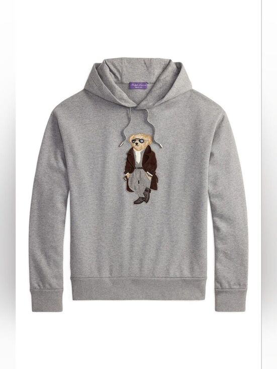 Ralph Lauren Other - Ralph Lauren Purple Label Felpa Bear Appliqué Cotton & Cashmere Hoodie Size Larg
